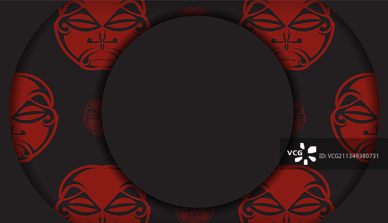 带有面具神祇装饰的黑色banner图片素材