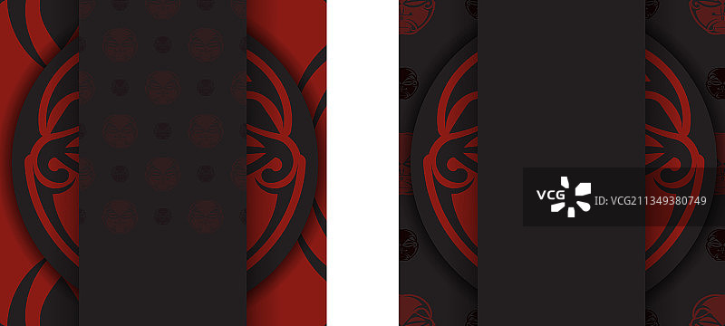 带有面具神祇装饰的黑色banner图片素材