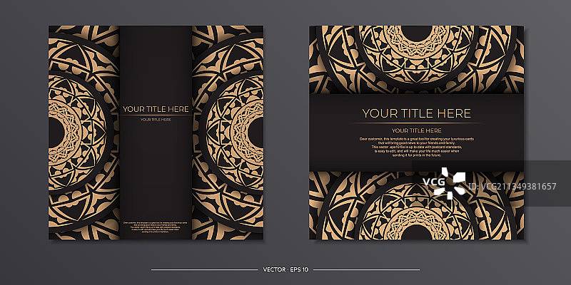 带有希腊奢华复古装饰的黑卡图片素材