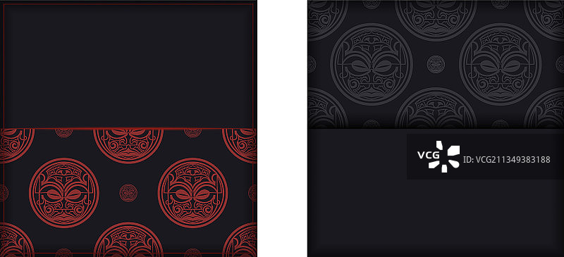 黑色明信片打印设计模板图片素材