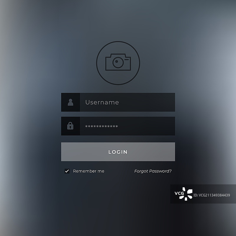 深色主题网站登录页面模板图片素材