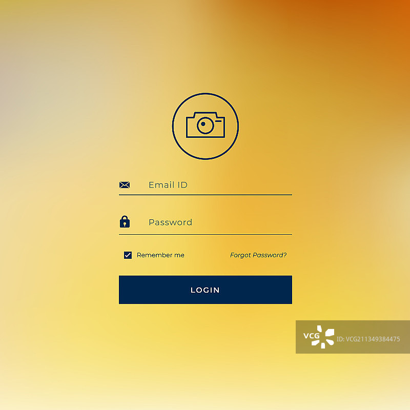 线性风格登录页面模板设计图片素材