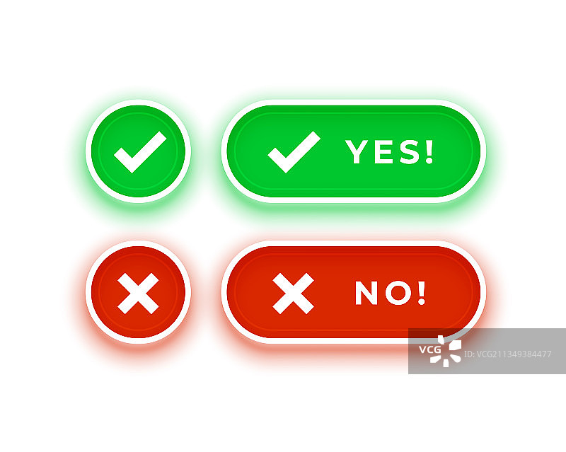 样式检查和交叉符号按钮图片素材