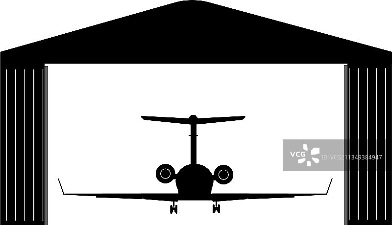 白色背景上的机库图标图片素材