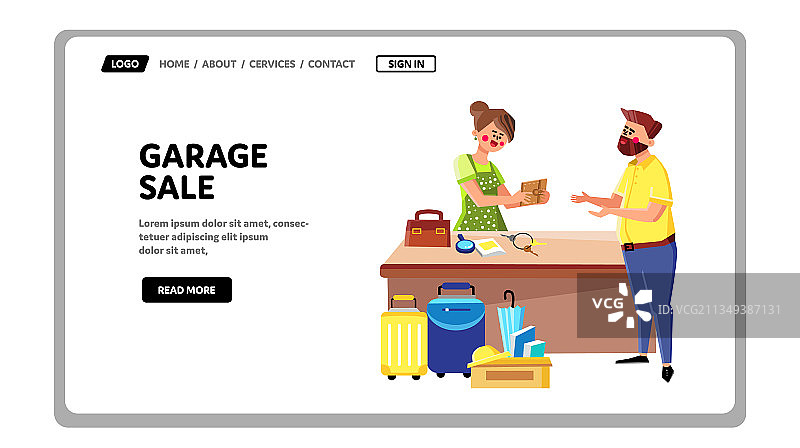 顾客购买商品的跳蚤市场活动图片素材