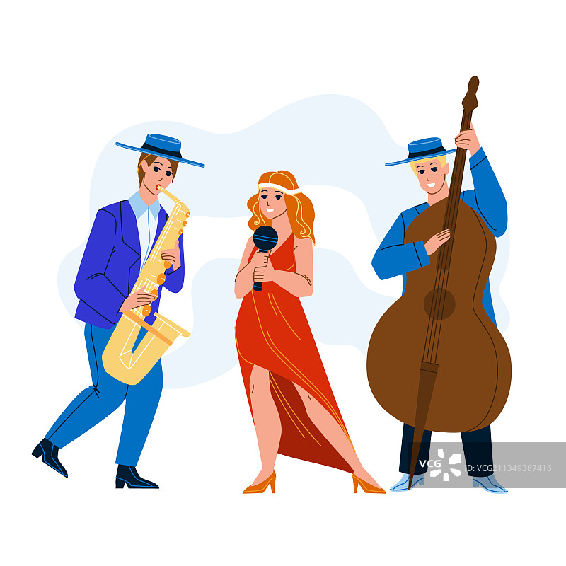 爵士乐队一起演奏歌曲图片素材