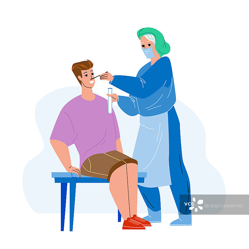 护士正在进行鼻拭子PCR检测图片素材