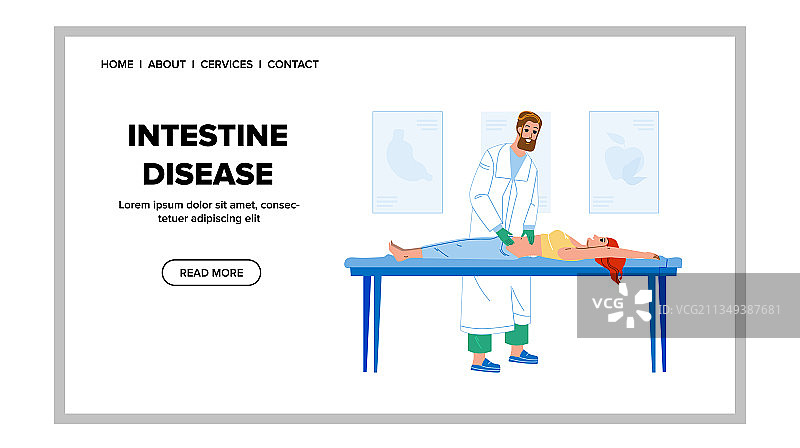 在医院接受肠道疾病治疗的女人图片素材