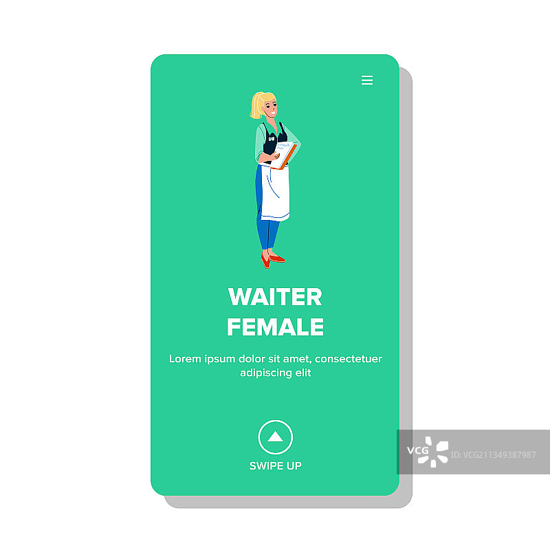 女服务员在咖啡馆接受顾客点单图片素材