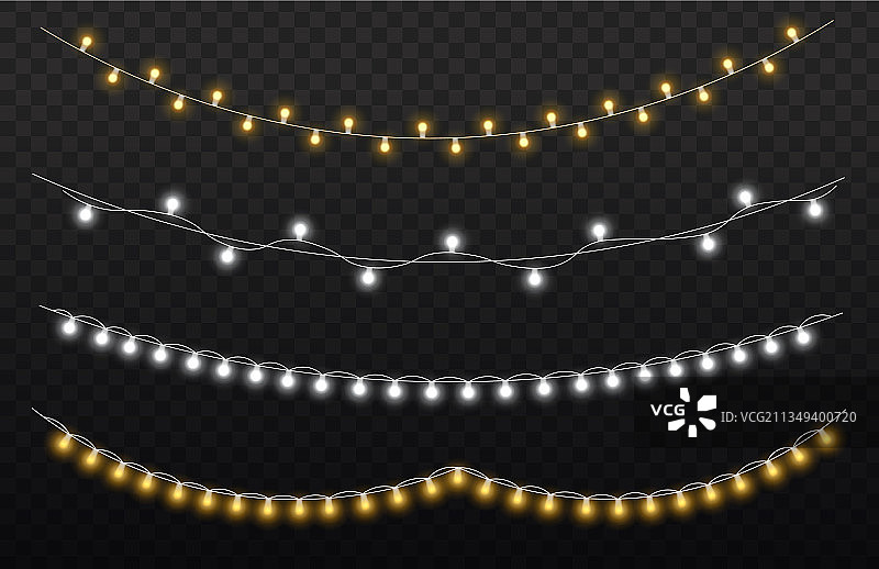 圣诞发光灯串LED霓虹灯图片素材