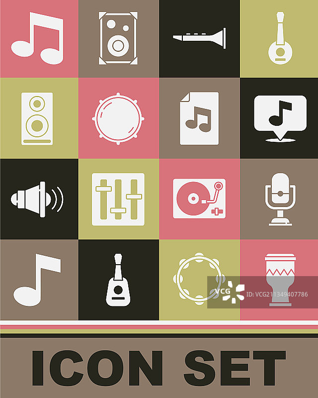 架子鼓麦克风音符单簧管拨号盘图片素材