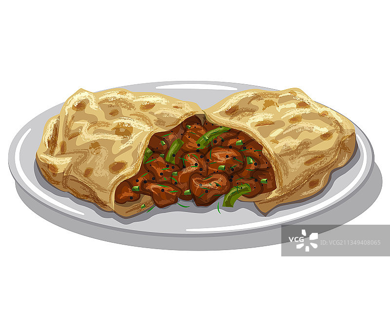 烤牛肉卷饼图片素材
