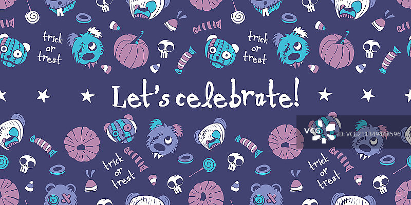 万圣节糖果边框暗色重复图案图片素材