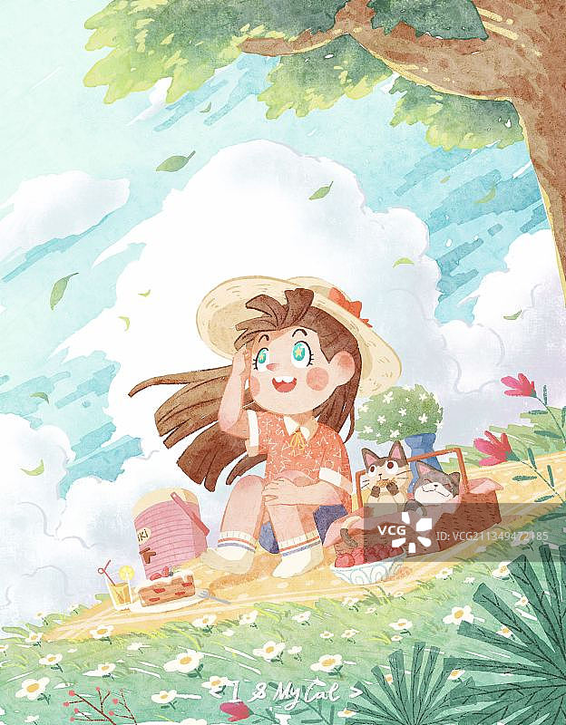 我和我的猫之春游图片素材