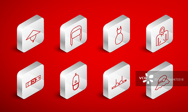 女士帽子与冬季耳罩线性图标图片素材