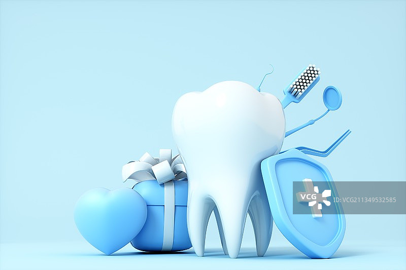 3D渲染的牙齿模型图片素材