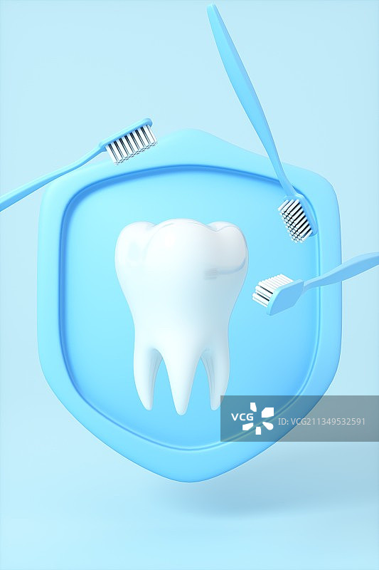 3D渲染的牙齿模型图片素材