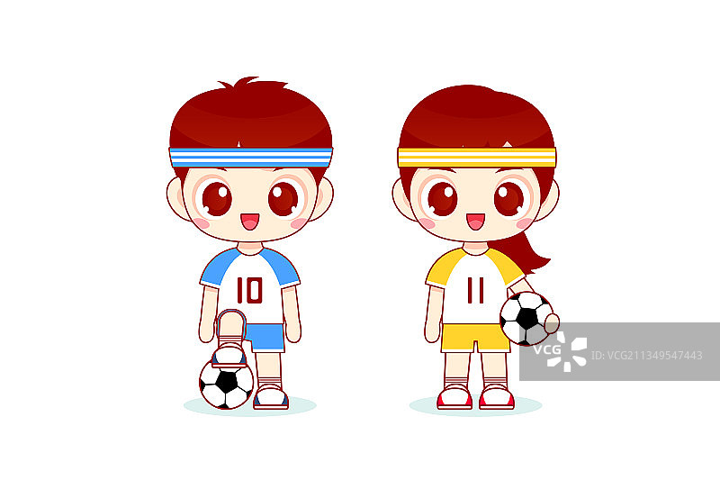 卡通矢量足球运动员图片素材