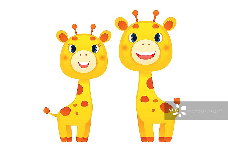 卡通矢量长颈鹿插画图片素材