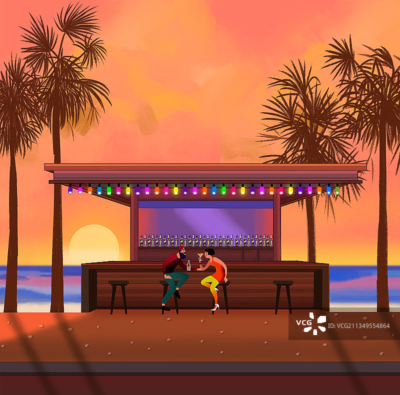 夏威夷落日图片素材