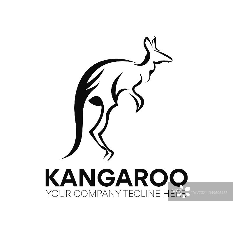 袋鼠动物logo设计模板图片素材