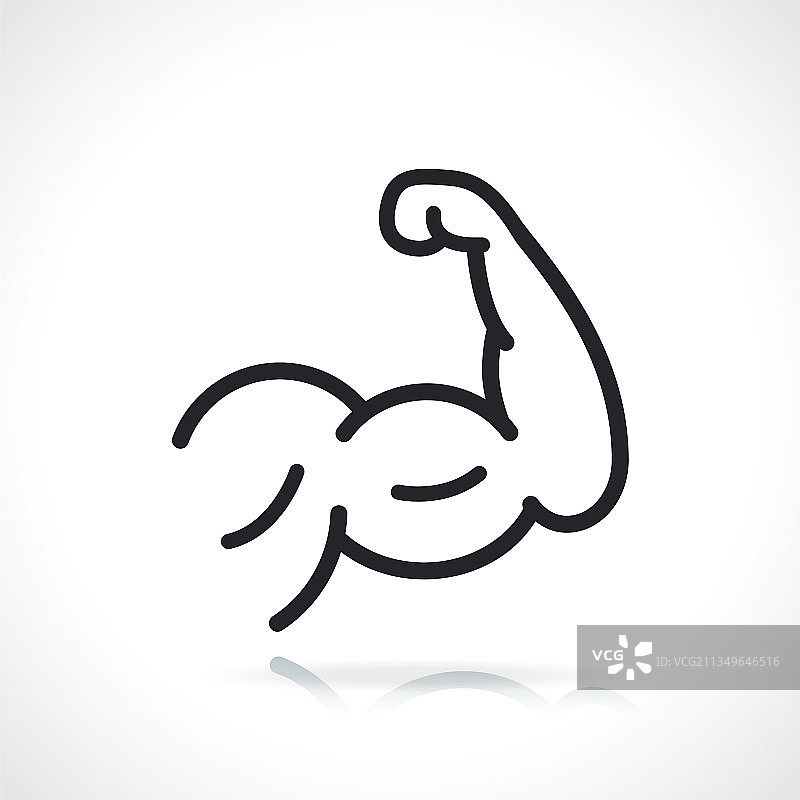 手臂肌肉细线图标图片素材