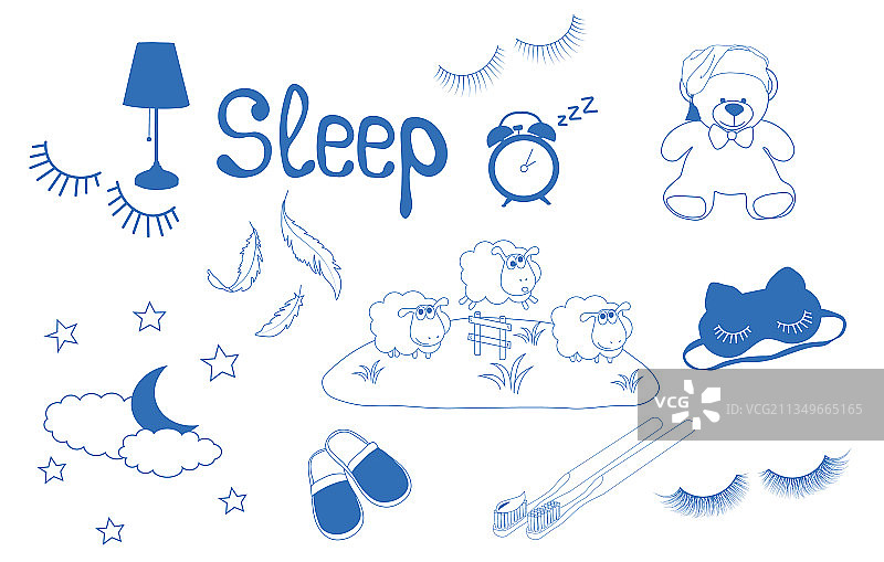 晚安涂鸦素材集图片素材