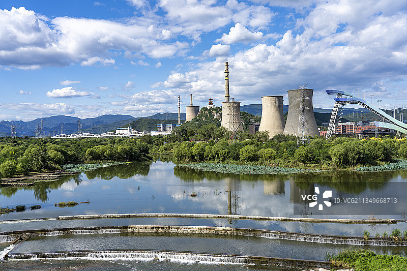 晴朗天空下北京首钢工业园全景建筑图片素材
