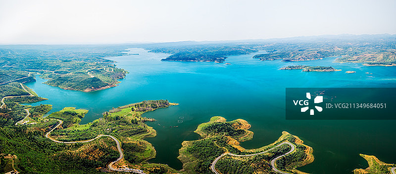 风光 小浪底水库 航拍图片素材