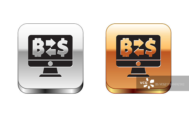 黑色加密货币交易所图标图片素材