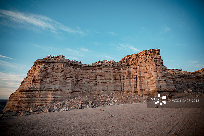 中国新疆哈密地区无人区大海道晴天白天风蚀蘑菇雅丹野外日光图片素材