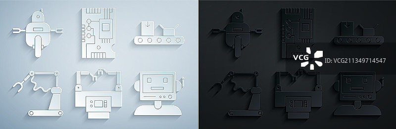 流水线传送带纸板箱套图图片素材