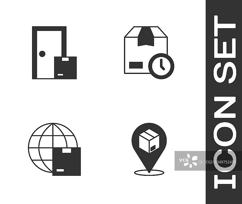 纸板箱送货上门定位图片素材