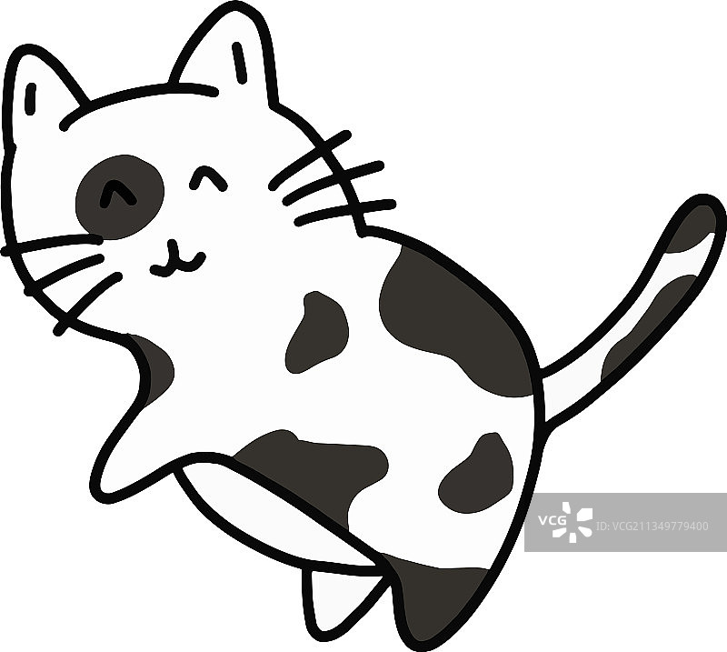 手绘猫咪形状（灰白色）图片素材