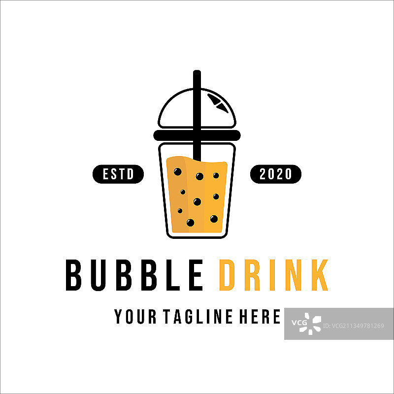 气泡饮品茶标志模板冷饮设计图片素材