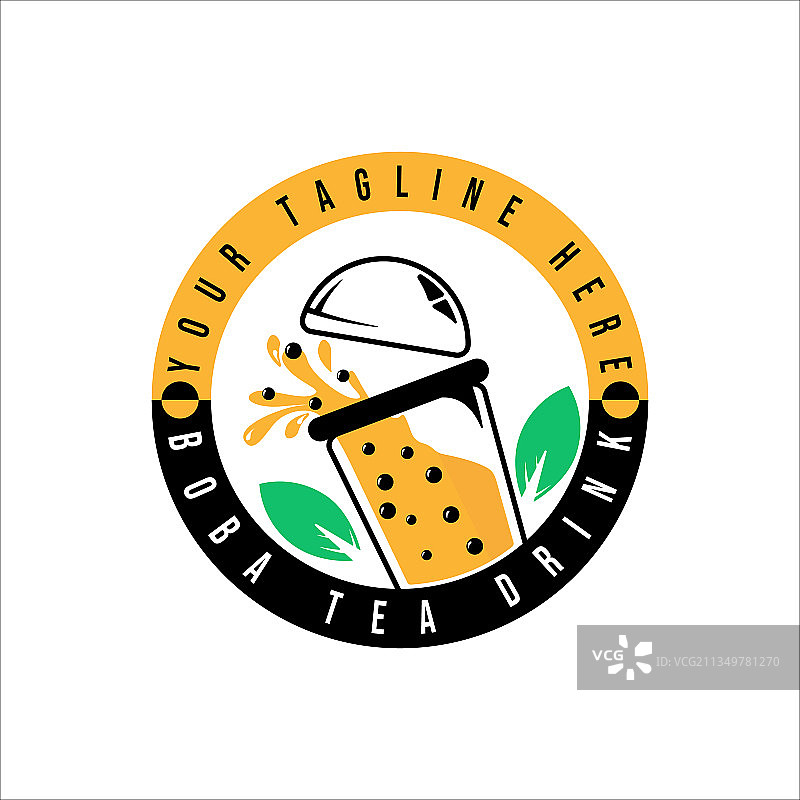 气泡饮品茶标志模板冷饮设计图片素材