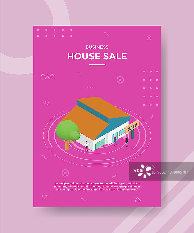 房屋销售概念banner和宣传单模板图片素材
