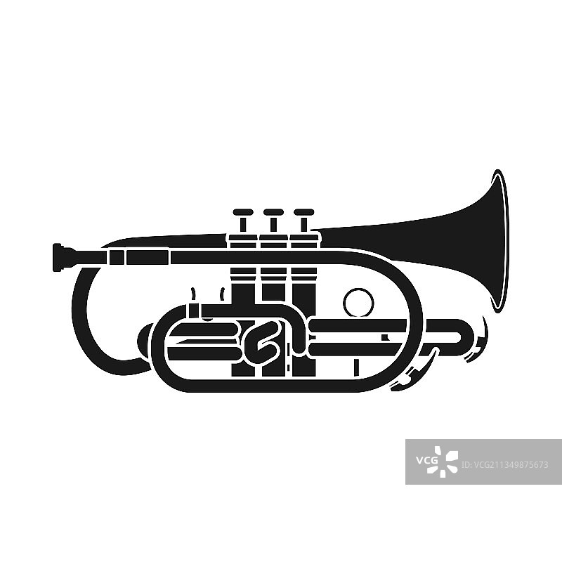 短号乐器轮廓图片素材