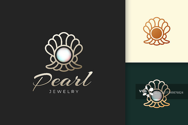 代表珠宝或宝石的豪华珍珠标志图片素材