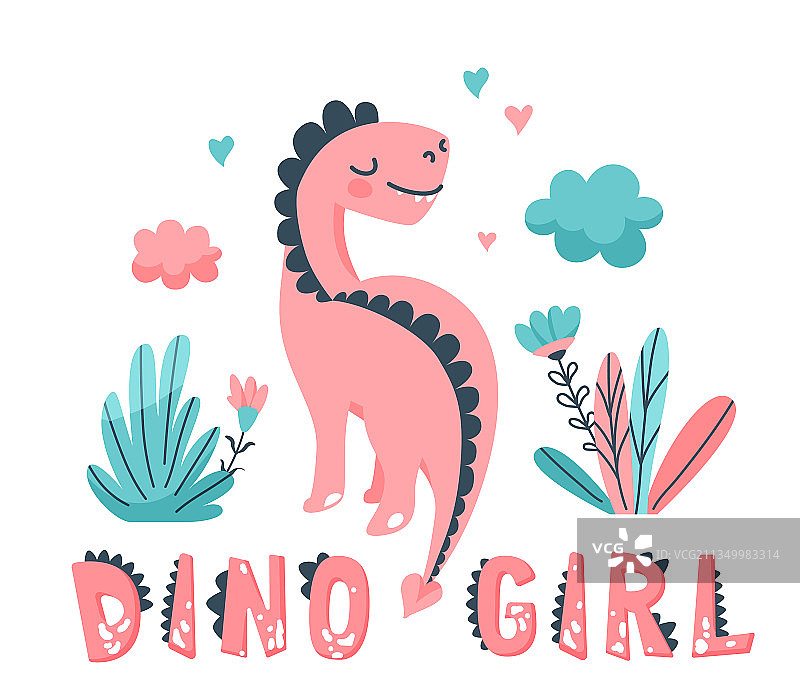 带有动物的可爱恐龙卡片图片素材