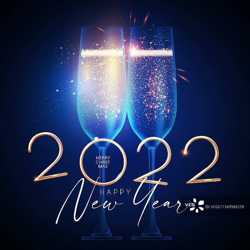 2022新年快乐优雅圣诞节图片素材