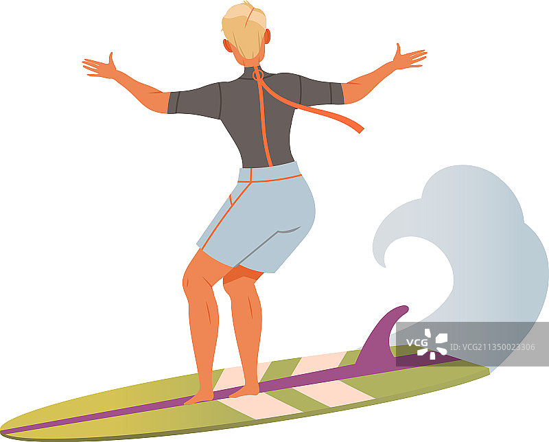 冲浪板上的冲浪者图片素材