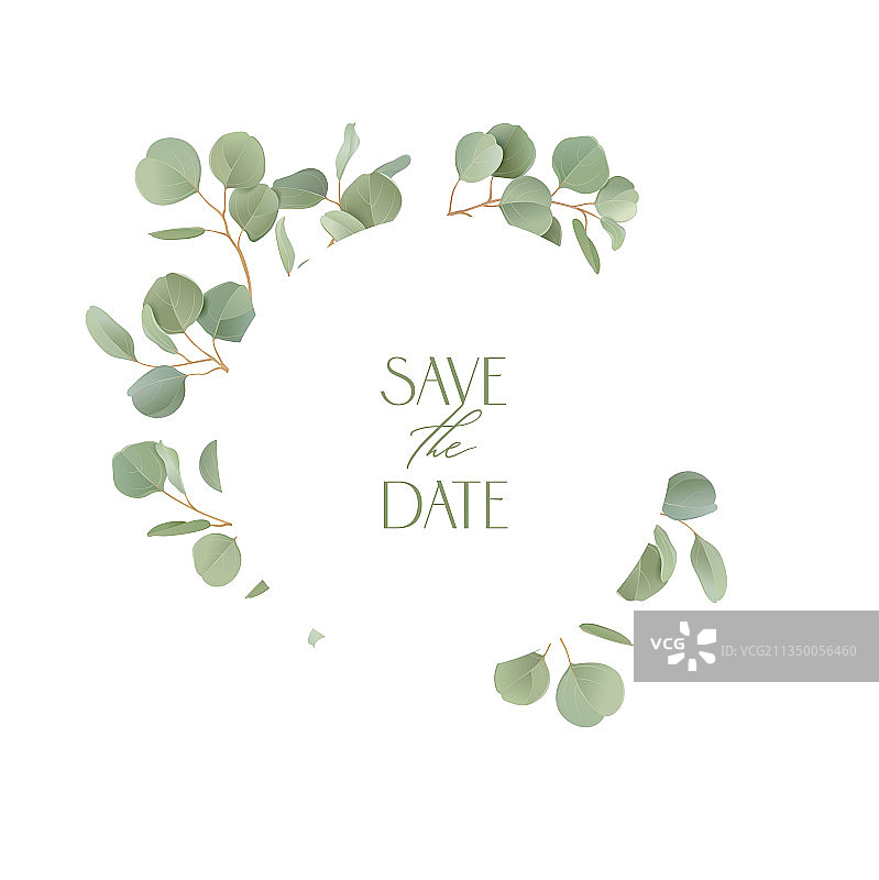 波西米亚风逼真桉树花卉婚礼图片素材