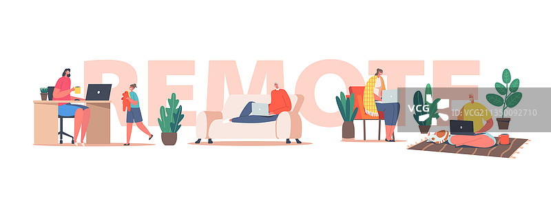 远程办公概念自由职业者图片素材