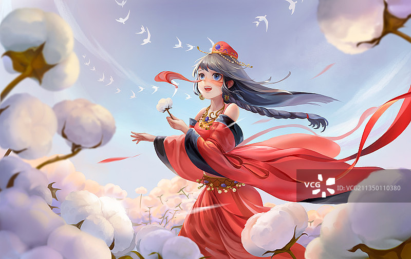 新疆少女图片素材