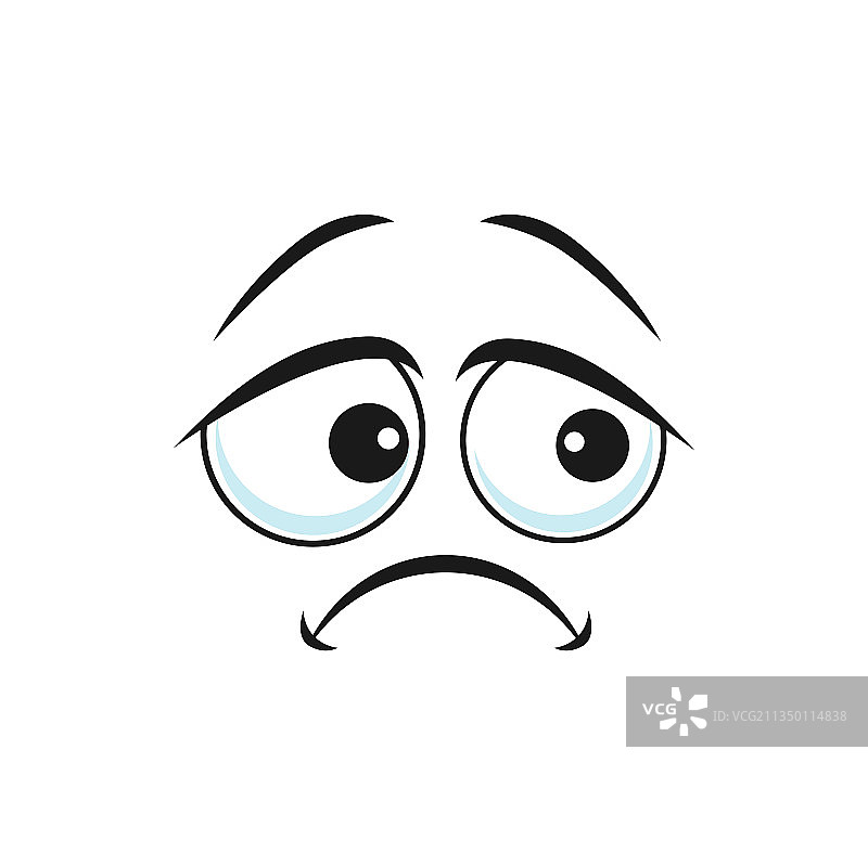 沮丧的表情符号悲伤的脸孤立图标图片素材