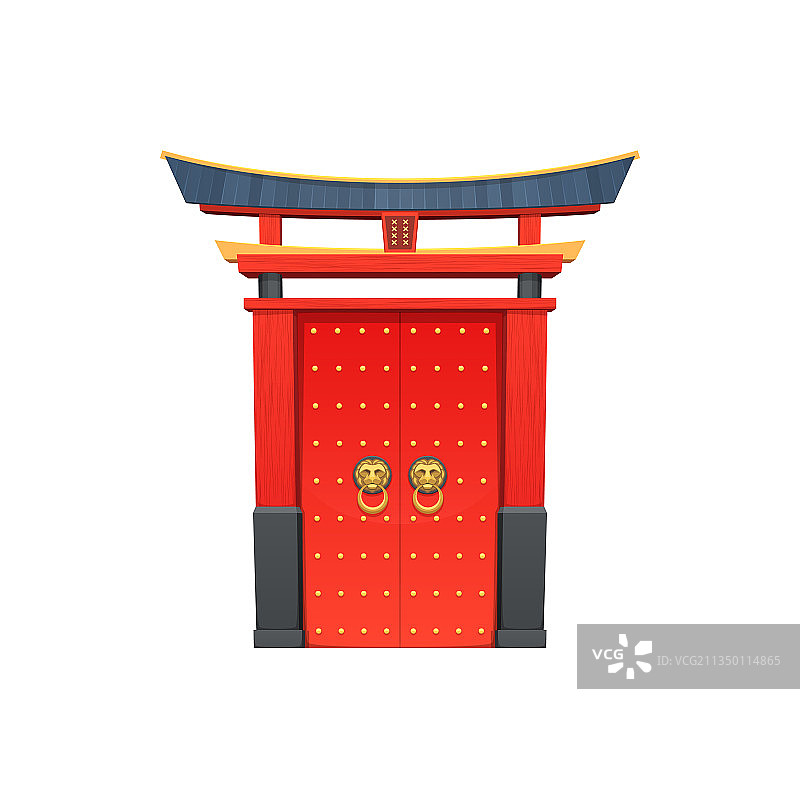 带屋顶的中式 isolated 大门建筑入口图片素材