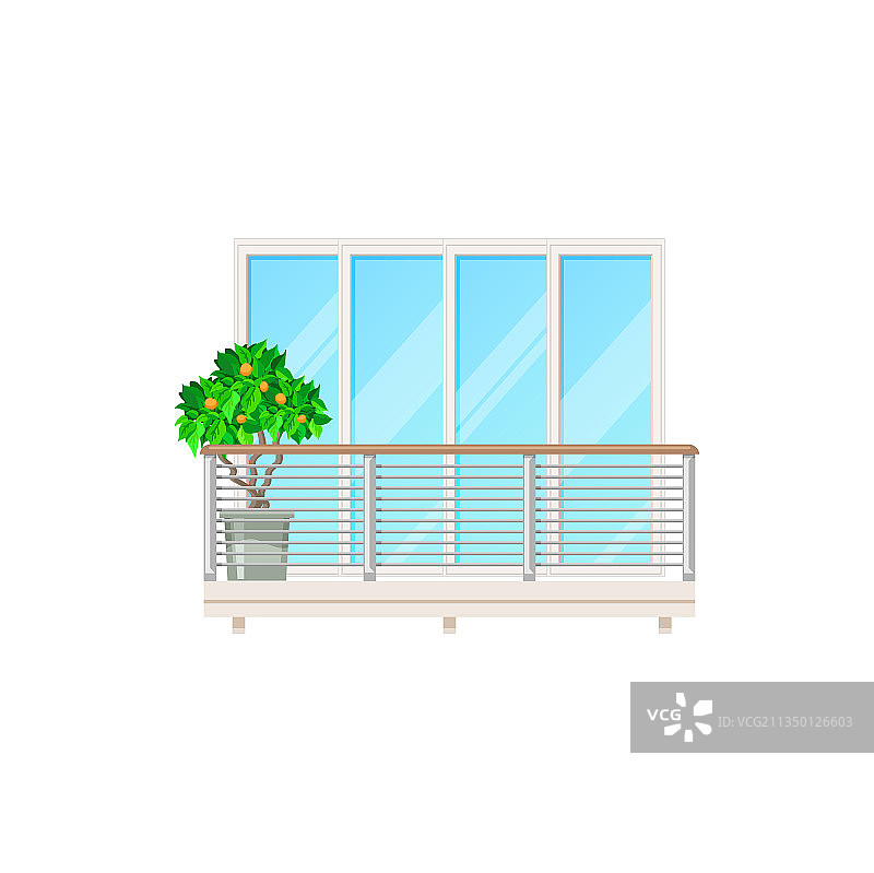 阳台窗户房屋建筑立面栅栏栏杆图片素材