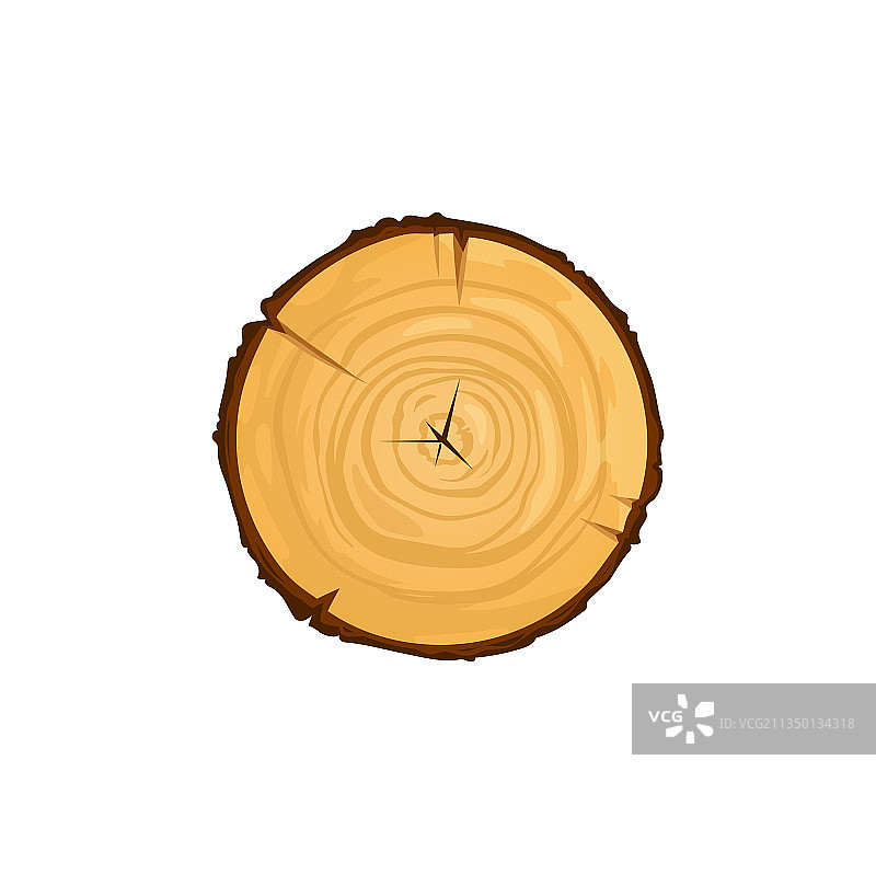 卡通锯断树干木质年轮图片素材