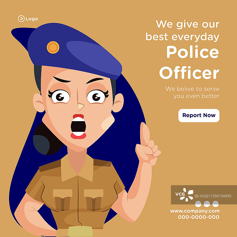 警官banner设计图片素材